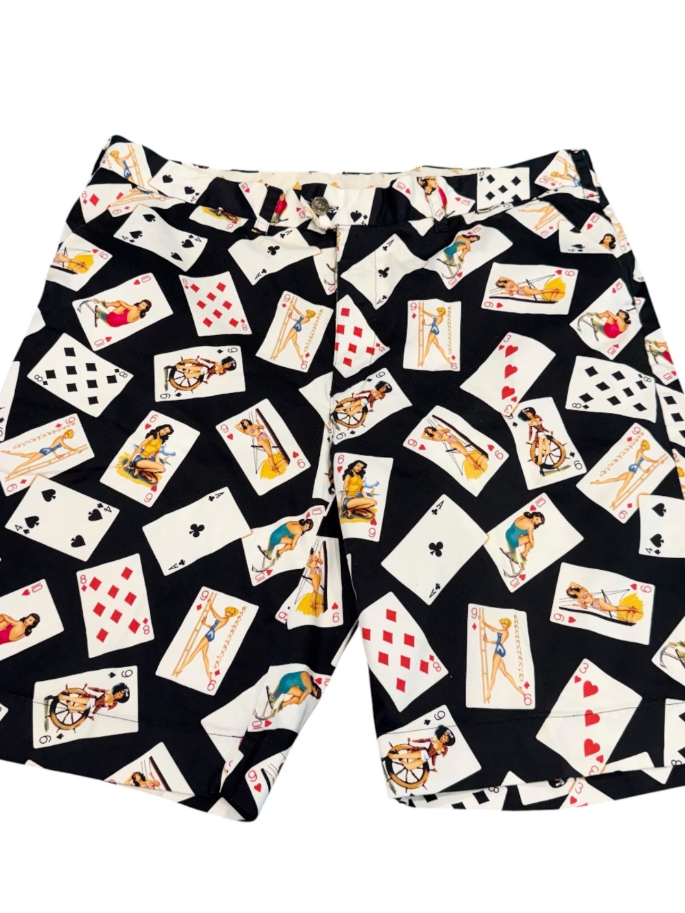 Loudmouth playing cards Poker golf shorts size 40 men black pin up